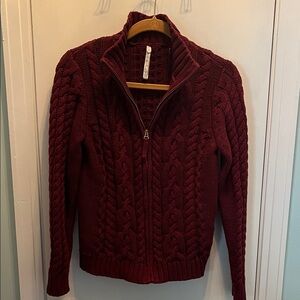 Burgundy Zip Sweater Size Medium